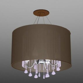 Lámpara de tambor para sala de estar con cristales modelo 3d