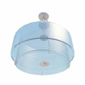 Скляний барабанний підвісний світильник 3d модель