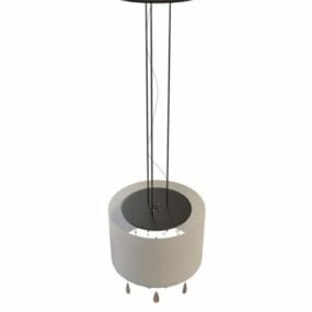 Drum Shade With Crystal Drop Pendant 3d model