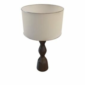 White Drum Shade Table Lamp 3d model