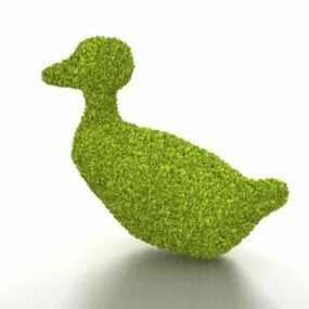 ガーデングリーンアヒルのトピアリー3Dモデル