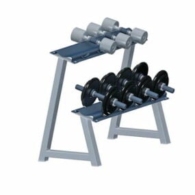 Fitness Dumbbell Rack And Weights 3d model