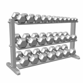 Gym Equipment Dumbbells Rack 3d model