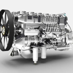 Moteur diesel Egr industriel modèle 3D