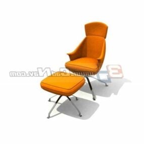 3д модель кресла Eames Lounge Chair с оттоманкой