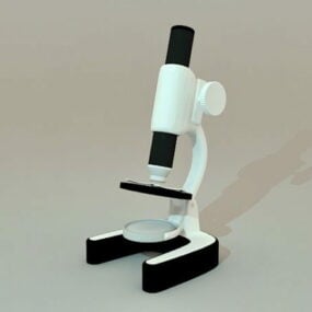 Hospital Equipment Early Microscope 3d model