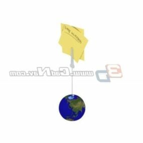 Office Earth Globe Memo Holder Clip 3D-malli