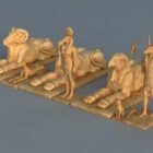 골동품 이집트 유적 동상