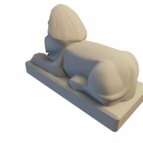 3D-Modell der antiken ägyptischen Sphinxstatue