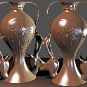 Home Decorative Egyptian Vases 3d model
