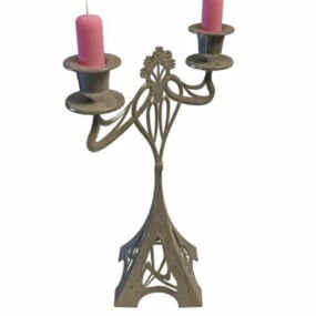 Candlestick Lamp With Metal Cover Stand 3d model