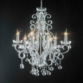 Electric Candle Living Room Crystal Chandelier 3d model