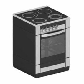 Elektrisk Enkelt Kjøkken Komfyr 3d modell