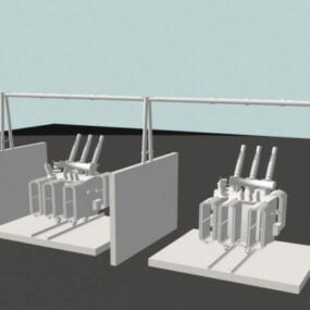 ترانسفورماتور برق صنعتی مدل سه بعدی