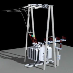 Transformateur électrique de pièce de machine modèle 3D