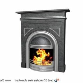 Elegant Marble Fireplace Design 3d model