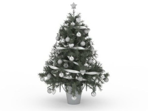 شجرة عيد الميلاد البيضاء الأنيقة