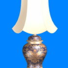 Lámpara de mesa vintage de base de porcelana