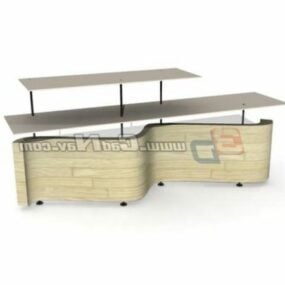 Elegant Company Reception Desk 3d model