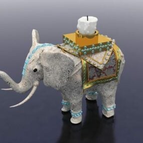 Elephant Shape lysestake 3d-modell