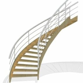 Otel Eliptik Şekilli Merdivenler 3d modeli
