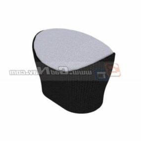 Furniture Embroidered Puff Ottoman 3d model