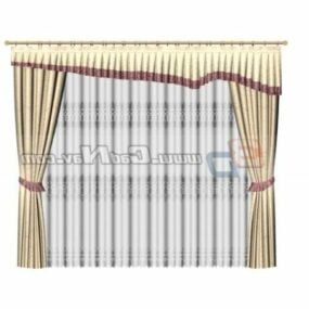 Embroidery Sheer Window Curtain 3d model