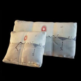 Embroidery Design Pillow Silk Material 3d model