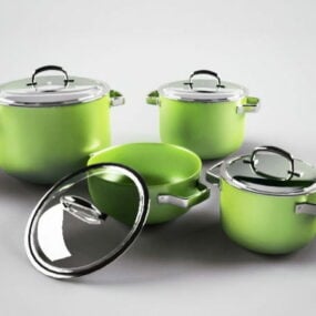 Kitchen Enamel Steel Cookware 3d model