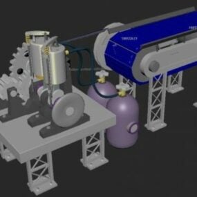 Machine Part Engineering Animation 3d model