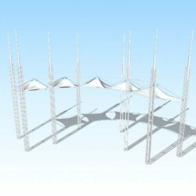 Конструкція В'їзні ворота Розтяжний навіс 3d модель