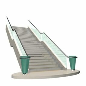 Modelo 3D de escadas de entrada de pedra