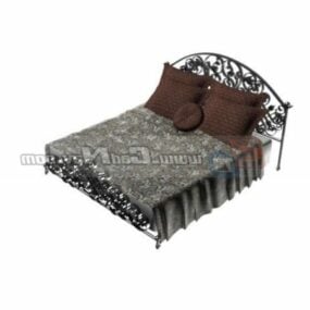 Europe Antique Style Iron Bed 3d model