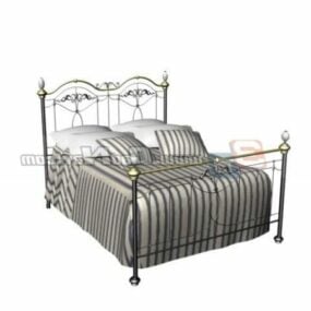 European Iron Double Bed 3d model
