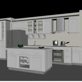European Kitchen Design With Island 3d model