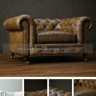European Antique Leather Sofa
