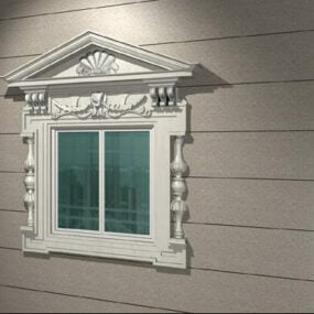 European Decorative Sliding Window 3d model