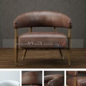 European Style Leather Leisure Chair 3d-modell