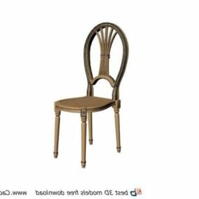 European Furniture Wood Dining Chair 3d-modell