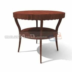 Mẫu bàn cà phê gỗ phong cách phương Tây 3d