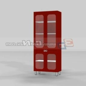 เฟอร์นิเจอร์นิทรรศการตู้เก็บของสีแดงแบบจำลอง 3 มิติ