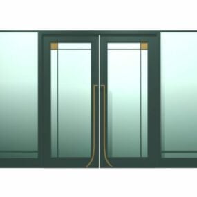 Kantoor dubbele glazen deuren 3D-model