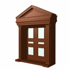 Exterior Wooden Glazed Door 3d model