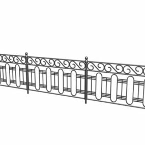 Modelo 3d de cerca de ferro forjado estilo clássico