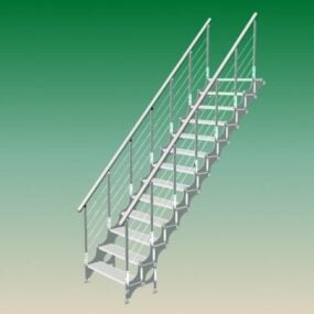 Office Building Exterior Steel Stairs 3d model