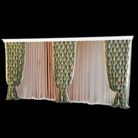 Extra Wide Window Curtains 3d model