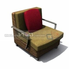 Vintage Fabric Chair Cushion Furniture 3d model