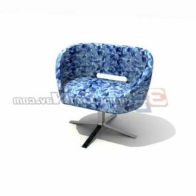 Blue Fabric Office Sofa Chair 3d model