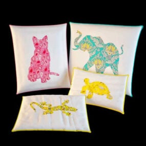 Animal Print Shapes Pillows דגם תלת מימד