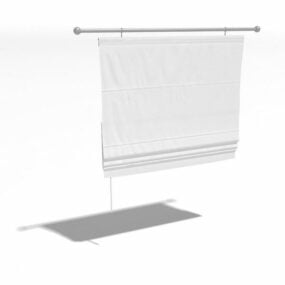 Fabric Drop Down Windows Curtain 3d model